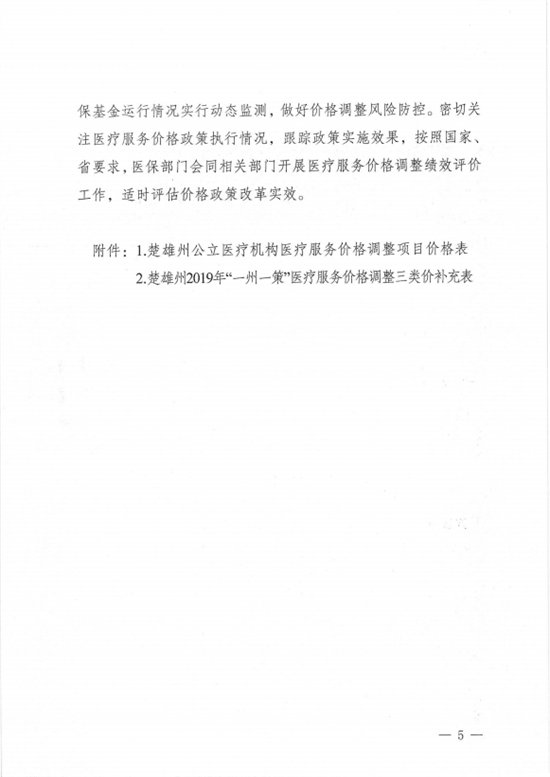 楚雄彝族自治州中医医院关于调整医疗服务价格的公示(图9)